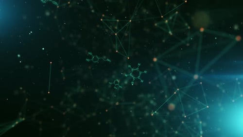 Chemical Formulas and Digital Plexus Network Background