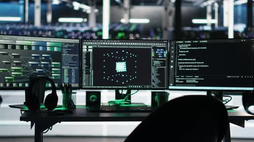 Computer in Data Center Managing Network Resources Using Node Tree Software