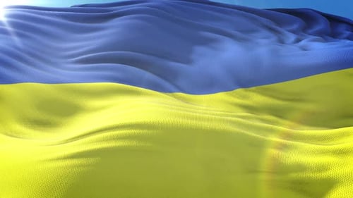 Zoom In Realistic Flag Of Ukraine 4K