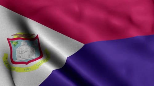 Realistic Waving Sint Maarten Flag Loop