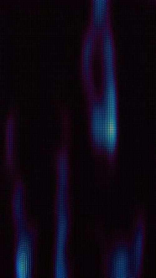 Ondas en bucle de puntos coloridos, datos digitales, salpicadura de puntos, matriz de puntos, interfaz de usuario futurista y suave