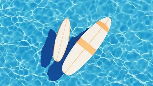 Loop surfboard and flowing water