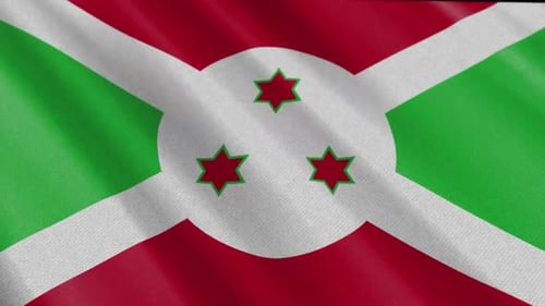 Realistic Waving Burundi National Flag Loop