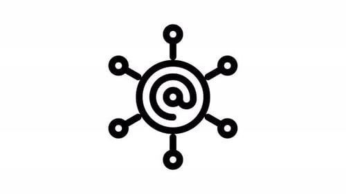 animación de iconos de línea de conexión