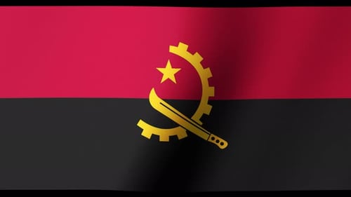 Angola National Flag Waving Seamless Loop Animation