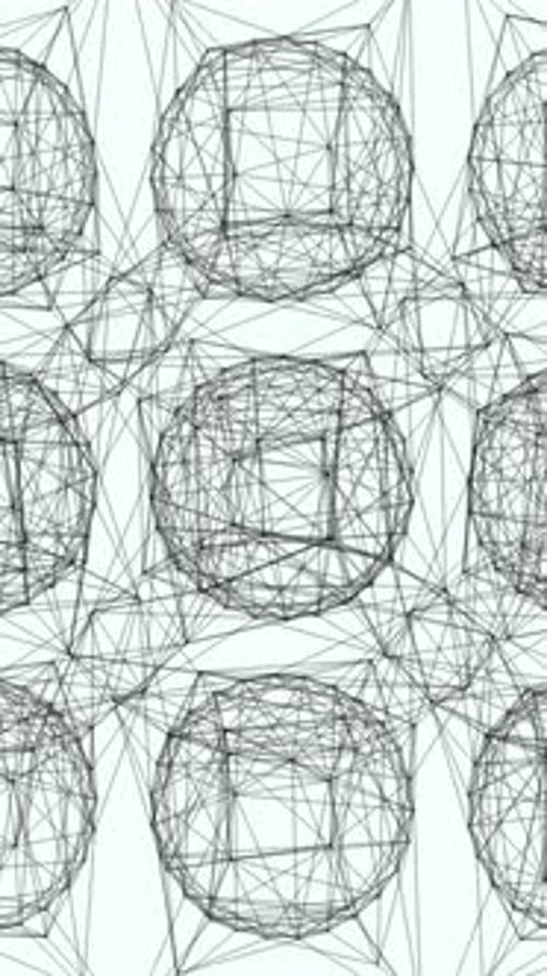 Geometric Network Composed of Circles and Lines Arranged in a Creative Manner for Art