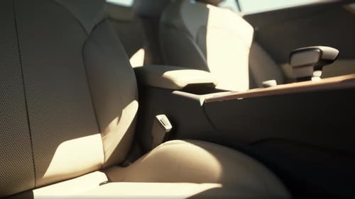 Modern Car Interior Driving on a Sunny Day
