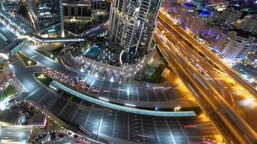 Cars Driving on Busy Hectic Urban City Road at Rush Hour Traffic
