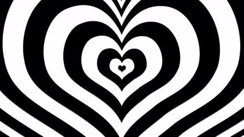 Animación 3D de corazón negro con efectos dinámicos de movimiento, signo y símbolo del amor.