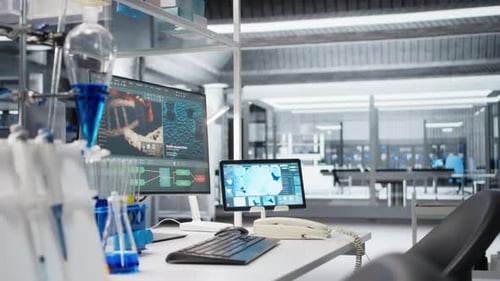 Modern Medical Research Lab with Scientific Equipment