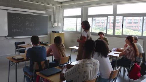 Senior Adult Woman Teaching at High School