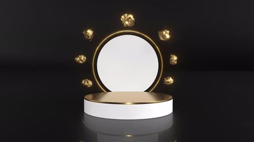 Studio Mockup Cosmetic Product Empty Stage 3d Fashion Show Intro Able to Loop Seamless