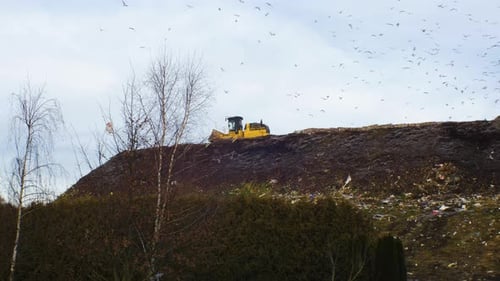 Stapel verschiedener Arten von großen Müllhalden, Plastiktüten und Mülldeponien, Umwelt