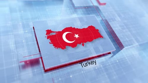 Digital Map of Turkey with Futuristic Interface and Data Display