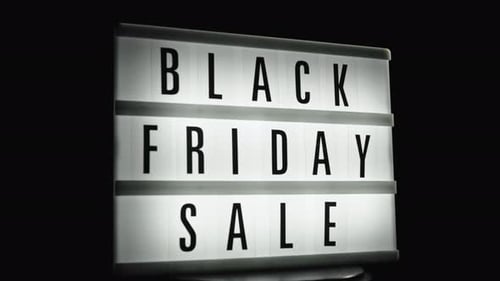 Illuminated Sign Promotes Black Friday Sale