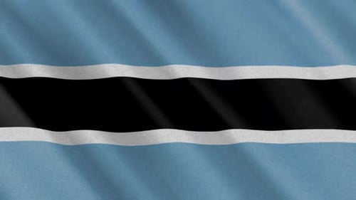 Realistic Waving Flag of Botswana Loop Background
