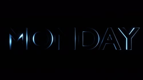 Fondo abstracto de palabras animadas ligeras el LUNES.