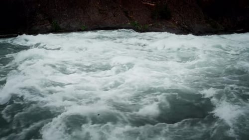Wide shot of water rapids