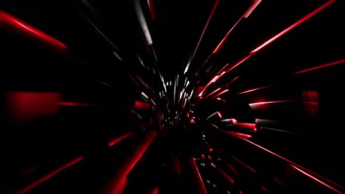 Rotated Space Tunnel Red And White Lights Vj Loop Background