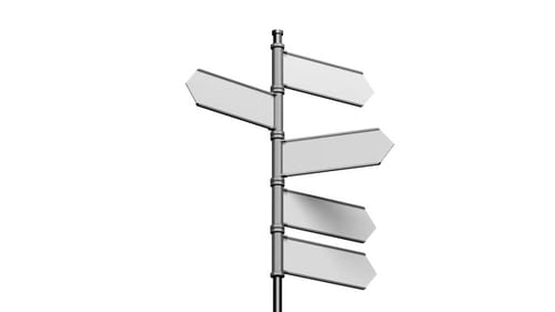 Animated 3D Blank Arrow Signpost for Directions