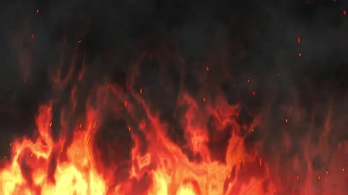 Animated Fire Flames with Rising Embers Background Loop