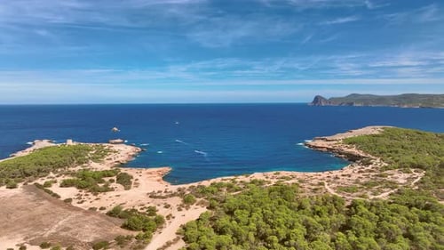 The West Coast of Ibiza in the Summer Aerial View