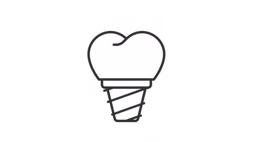 Minimalist Line Art Dental Implant Icon Animation