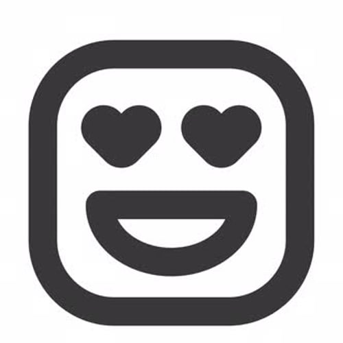 Flat Design Animated Heart Eyes Emoji Icon