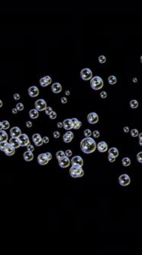 Iridescent Bubbles Floating Upwards Alpha Channel