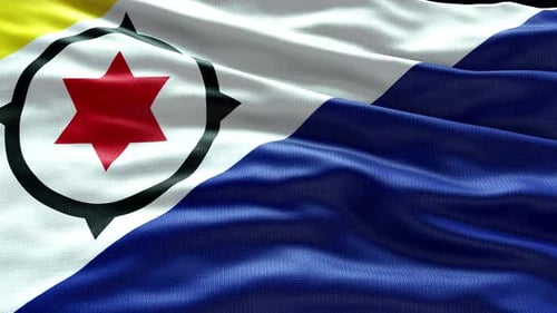 Realistic Bonaire Flag Waving with Fabric Texture Loop