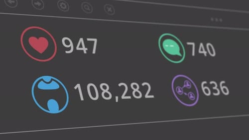 Digital Social Media Engagement UI with Animated Counters