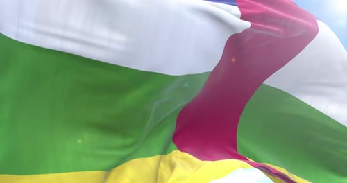 Realistic Central African Republic Flag Waving Seamless Loop