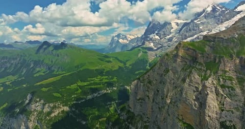 Incredible Mountainous Terrain of the Swiss Alps Pristine Stunning Green Swiss Nature in Summer