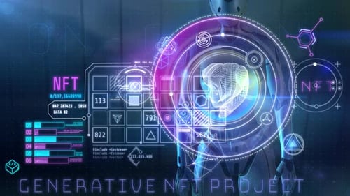 The Robot Creates An NFT Collection In The Virtual Space 4K