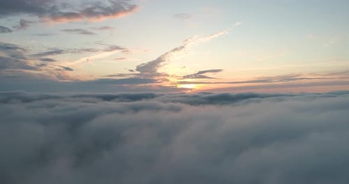 Aerial View of Cloudscape at Sunset