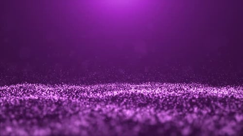 Luxuriöser Premium-Wellenhintergrund aus Roségold. Animierte lila Digitalwellen aus glänzenden Partikeln.