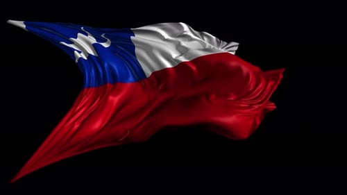 Waving Chile Flag Seamless Loop Animation