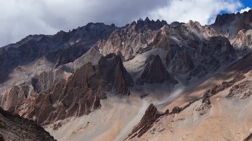 High Altitude Mountain Range with Jagged Summits