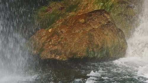 Waterfall View In Wild Nature 096