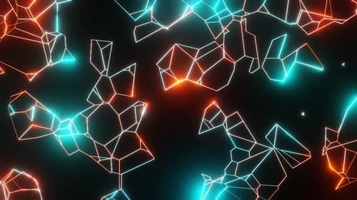 Orange And Cyan Abstract Glowing Patterns Background Vj Loop Animation In HD