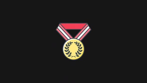 Flat Design Gold Medal Award Reveal Animation