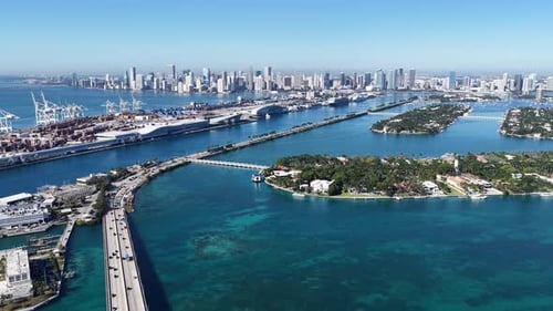 Miami Skyline At Miami In Florida United States.