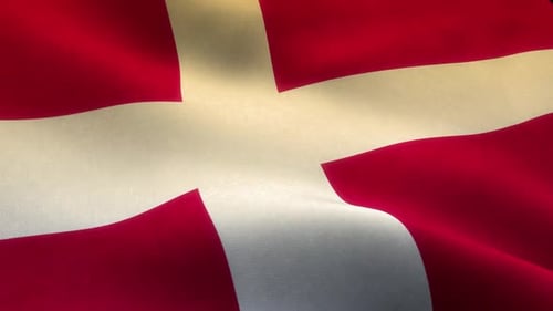 Realistic Waving Denmark Flag Animation