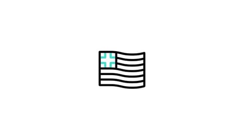 Animated Waving Flag Flat Design Icon