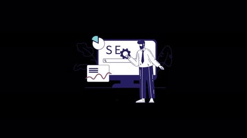Flat Design SEO Business Analysis Animation