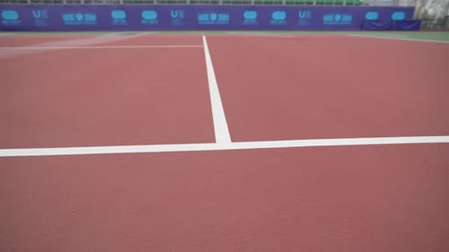 Tennis Field with Fresh Painted Lines and Strong Flooring