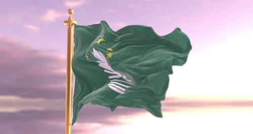Drapeau de Macao flottant dans le vent — Animation Cinématique 4K