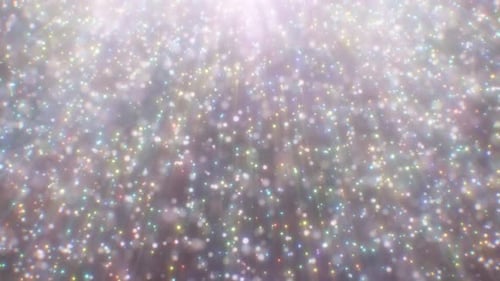 Éblouissante, arc-en-ciel scintillant, poussière d'étoile, particules scintillantes tombant