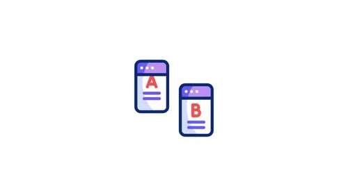 Flat Design Animation of A/B Testing Web Windows