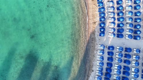Empty beach drone shot